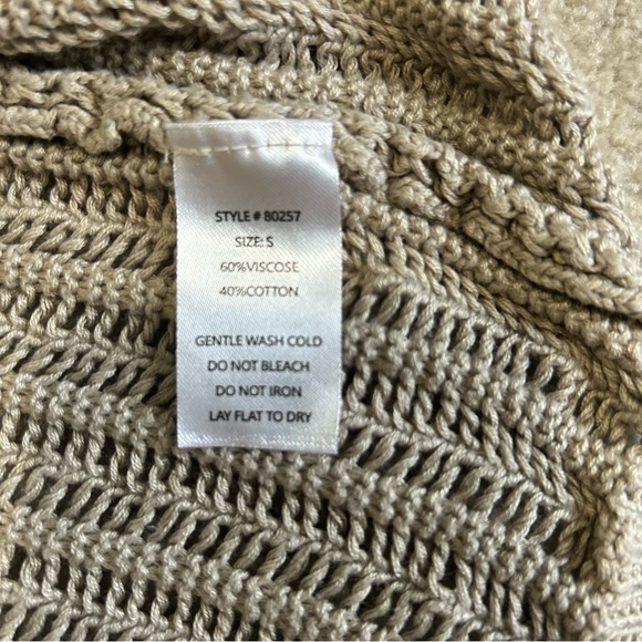 Women's Grade and Gather Beige Cotton Blend Open Front Cardigan Size Small - Picture 7 of 11
